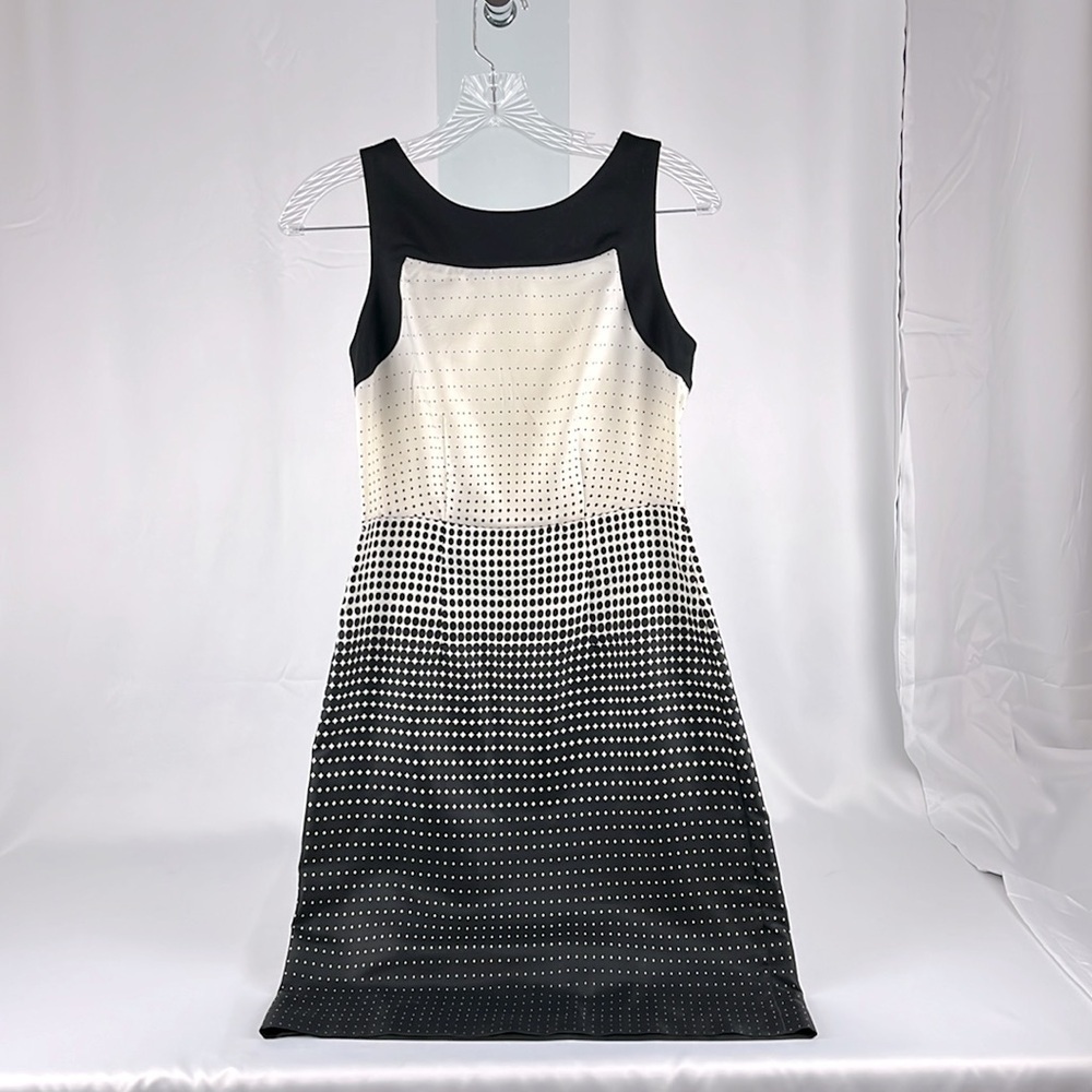 The Limited Polka Dot Mini Dress Back Zip Sleeveless Black Cream Size 0 - Picture 3 of 11